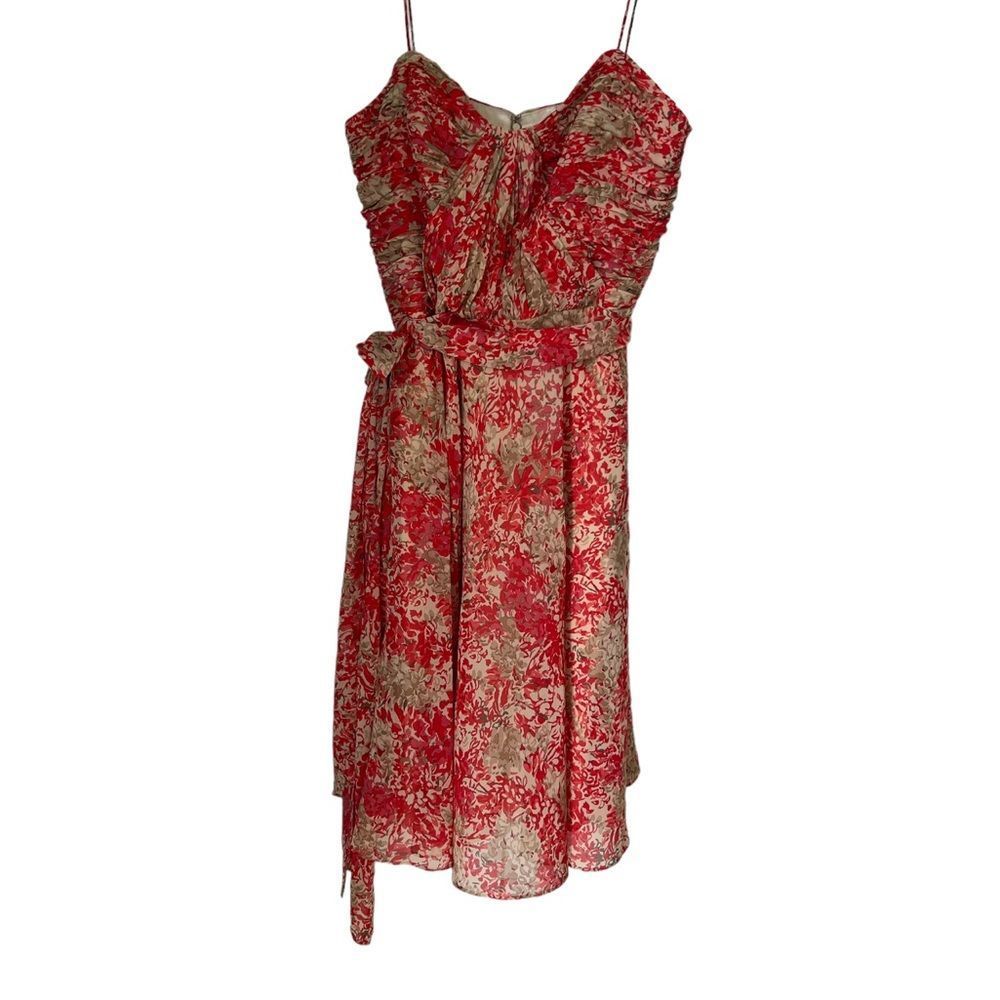 Lauren by Ralph Lauren Coral Tan Floral Sleeveless Dress sz 14 P3